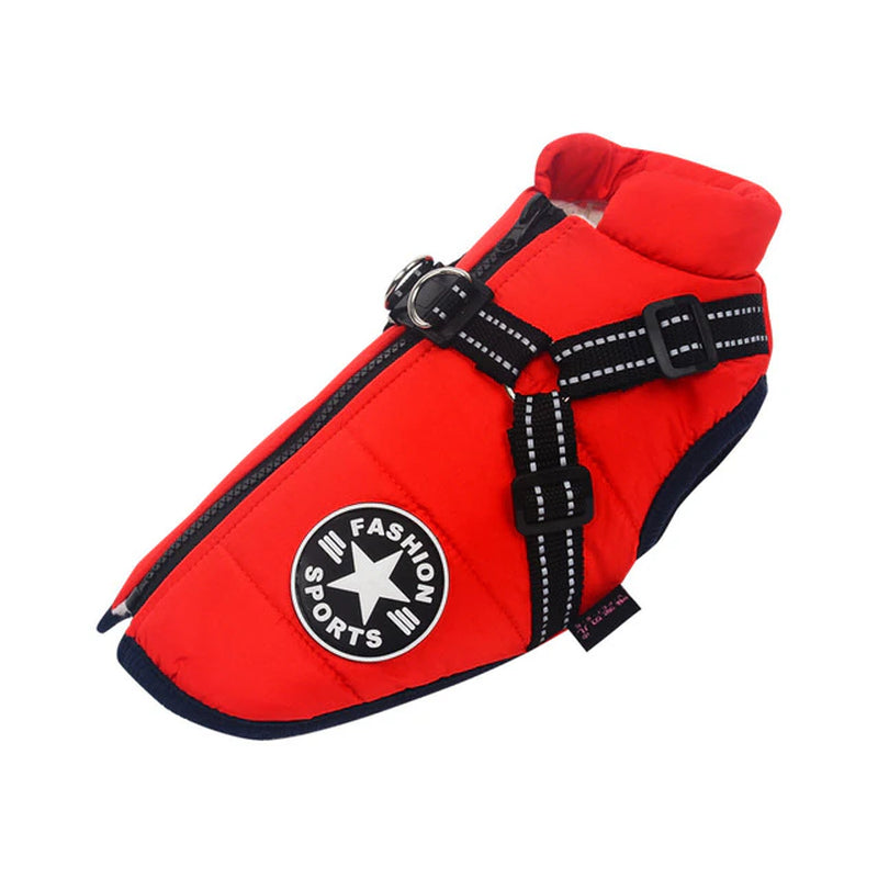 Waterproof Pet Dog Outfit, A Jacket with Harness Winter Warm Dog Clothes for All type of Dogs