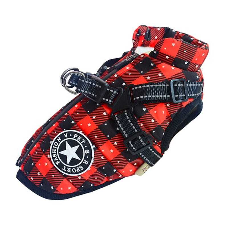 Waterproof Pet Dog Outfit, A Jacket with Harness Winter Warm Dog Clothes for All type of Dogs